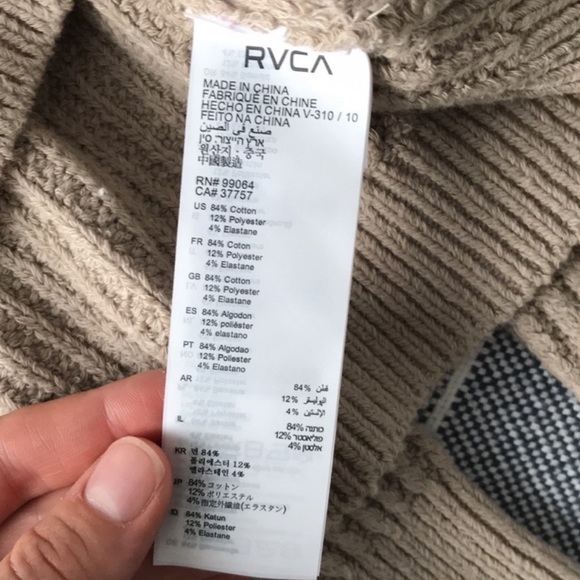 RVCA Case Sweater in Oat - Picture 6 of 6